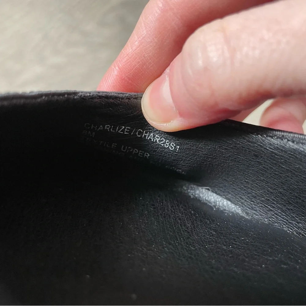 STEVEN MADDEN Charlize Black Satin Platform Heels 8 - Picture 7 of 7